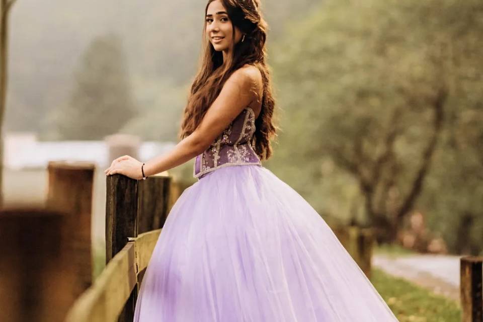 Debutante lilás lavanda