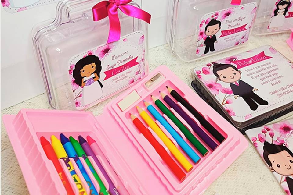 Kit colorir estojo 18pçs -pink