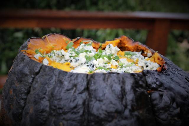 Purê de abóbora com gorgonzola