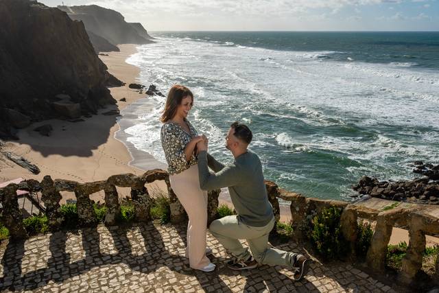 Pedido de noivado na praia