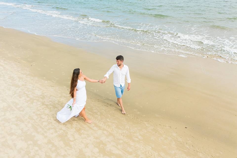 Ensaio Pré-wedding na praia