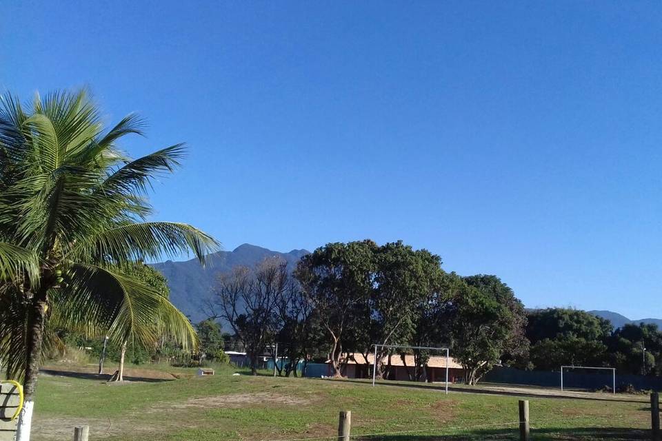 Vista do campo de futebol