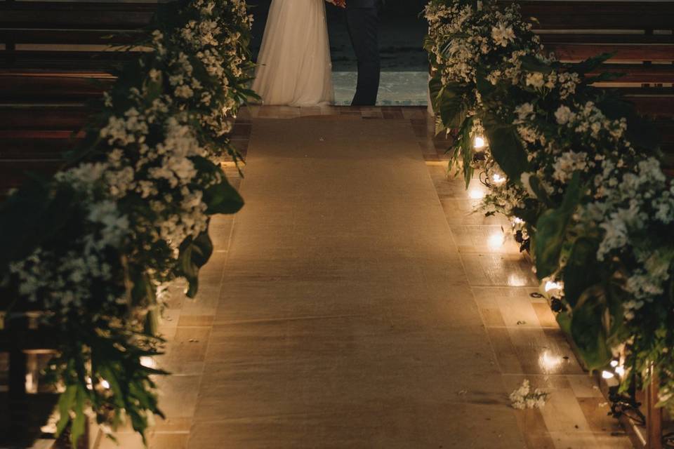 Na saida da igreja a lua