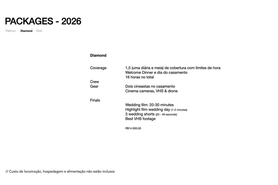 Prices 2026