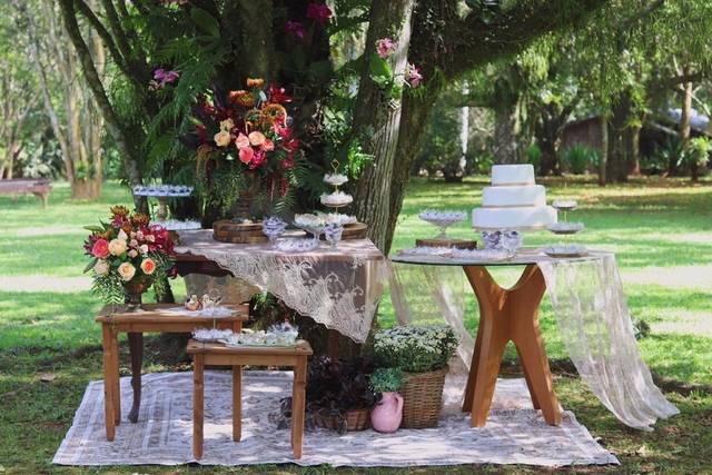 Mesa do bolo Boho Chic