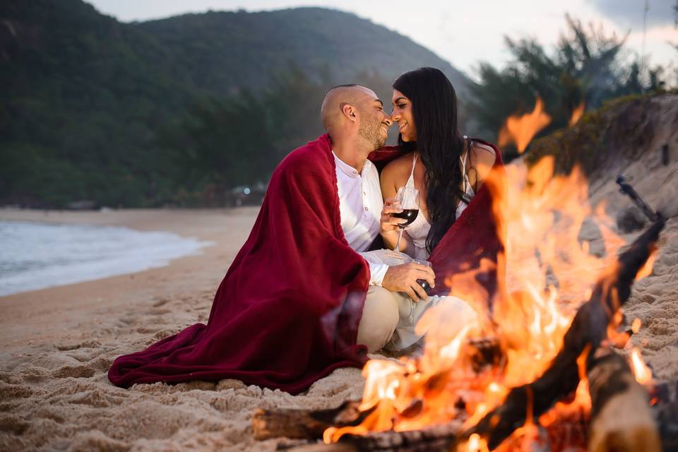 Pre Wedding original na Praia