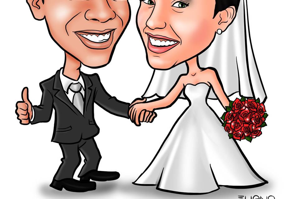 Caricatura casamento