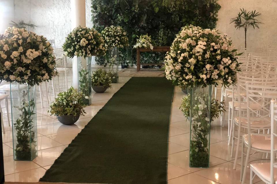 Hall decorado para cerimônia