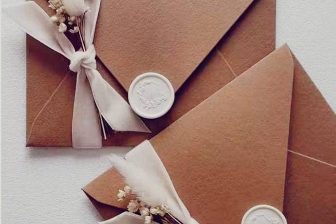Convite envelope rústico