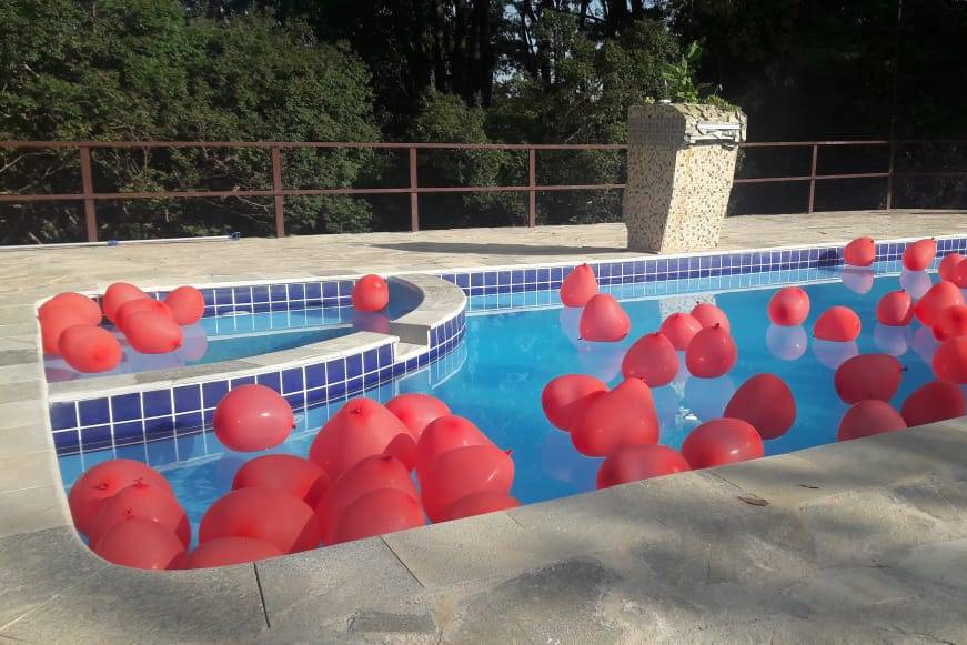 Decoração na piscina