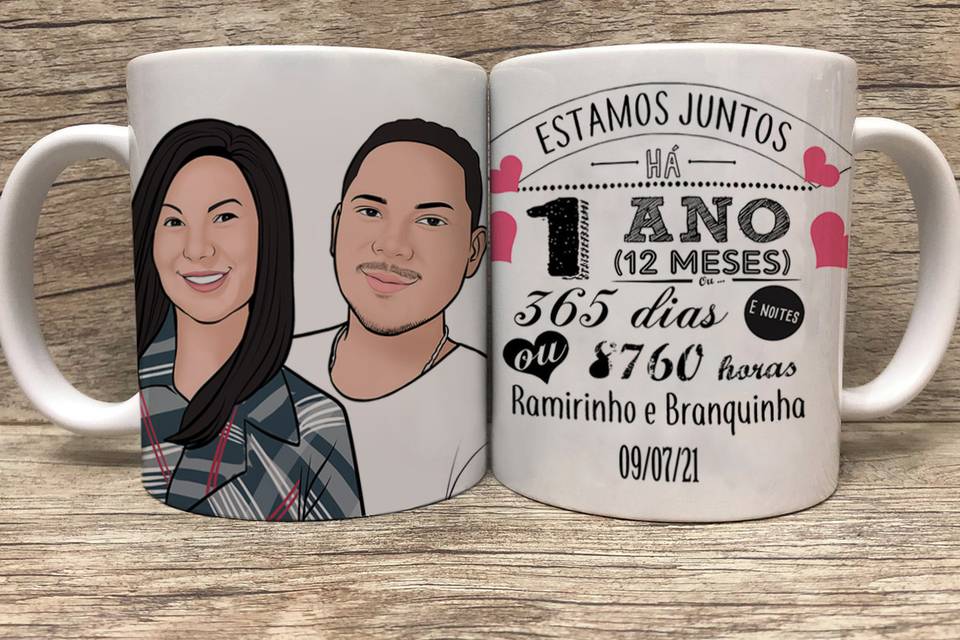 Caneca noivos 1 ano