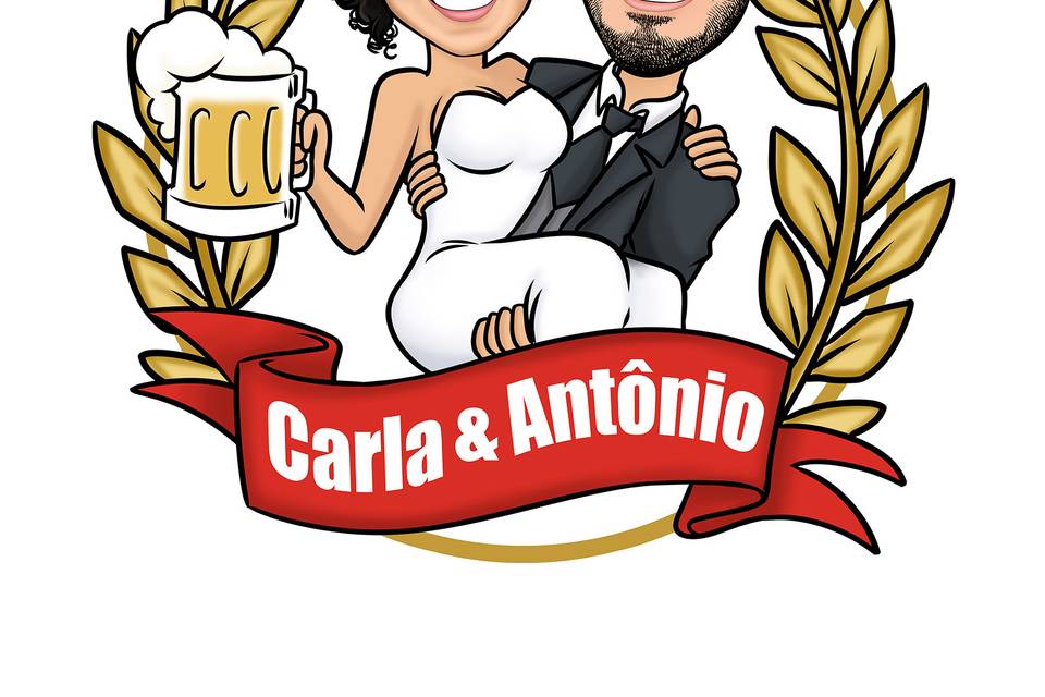 Caricatura casal