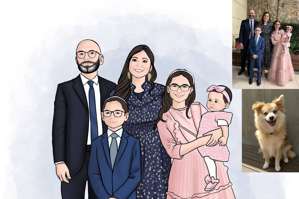 Caricatura família