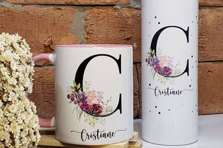 Caneca e garrafa personalizada