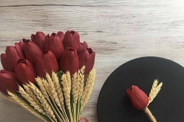 Buquê tulipa e trigos