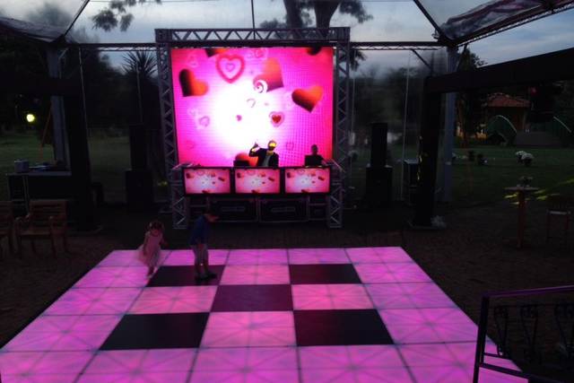 Painel e piso de LED