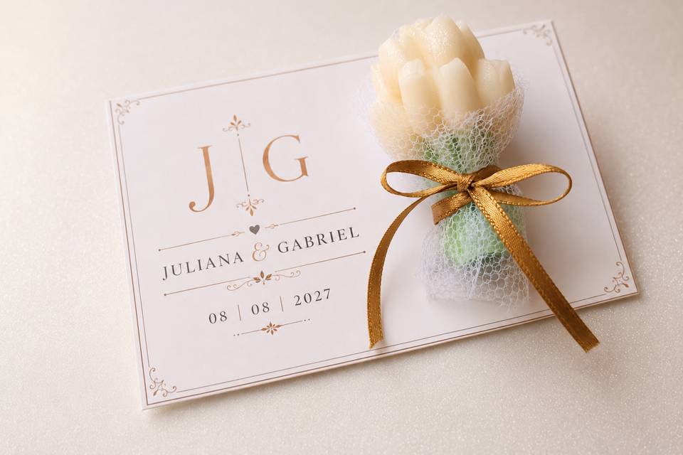 Cartão com vela personalizado