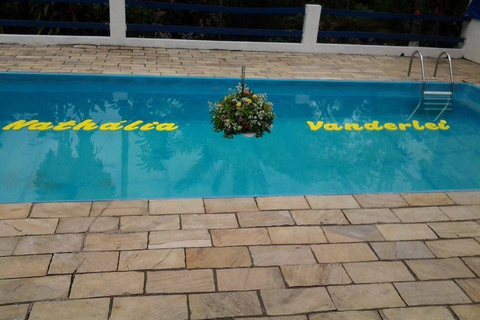 Decoração da piscina