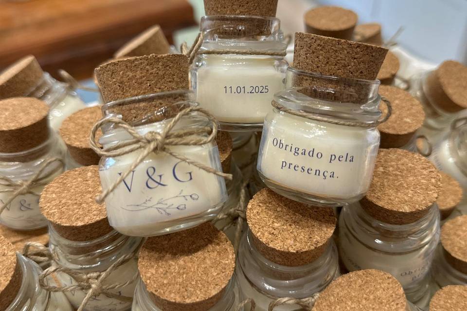 Velas personalizadas.