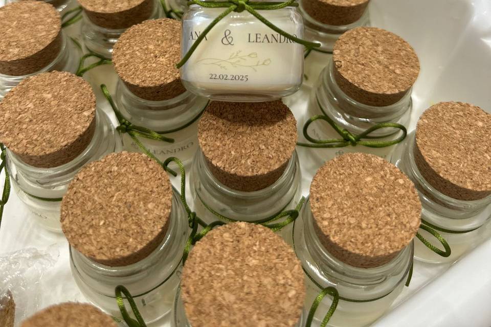 Velas personalizadas.