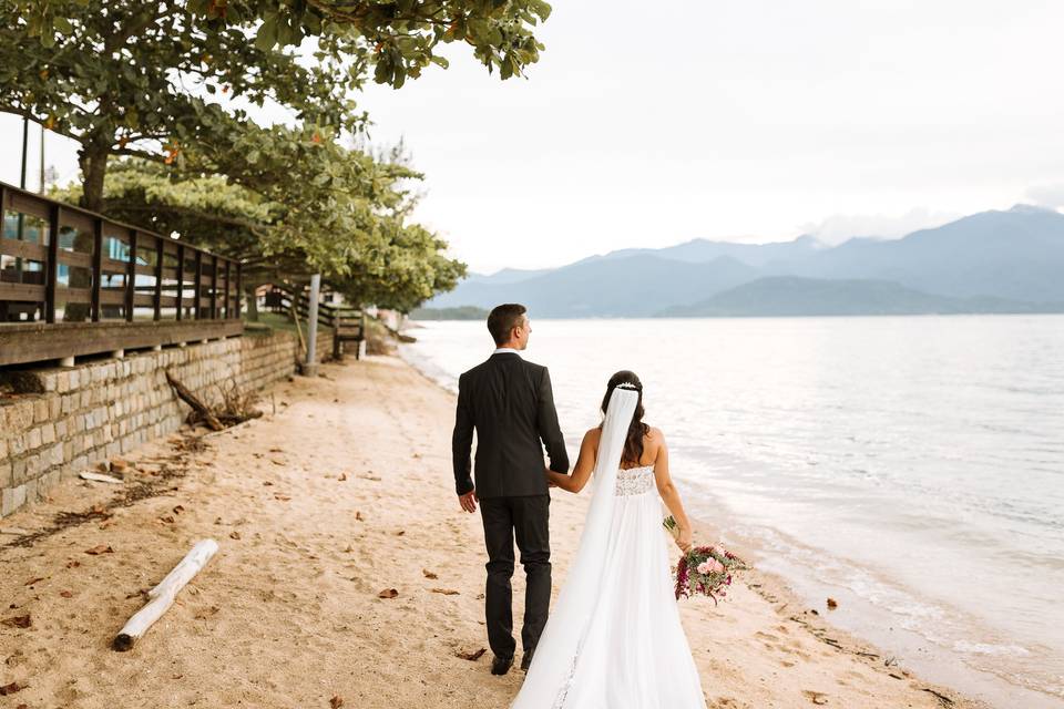 Ensaio pos casamento na praia