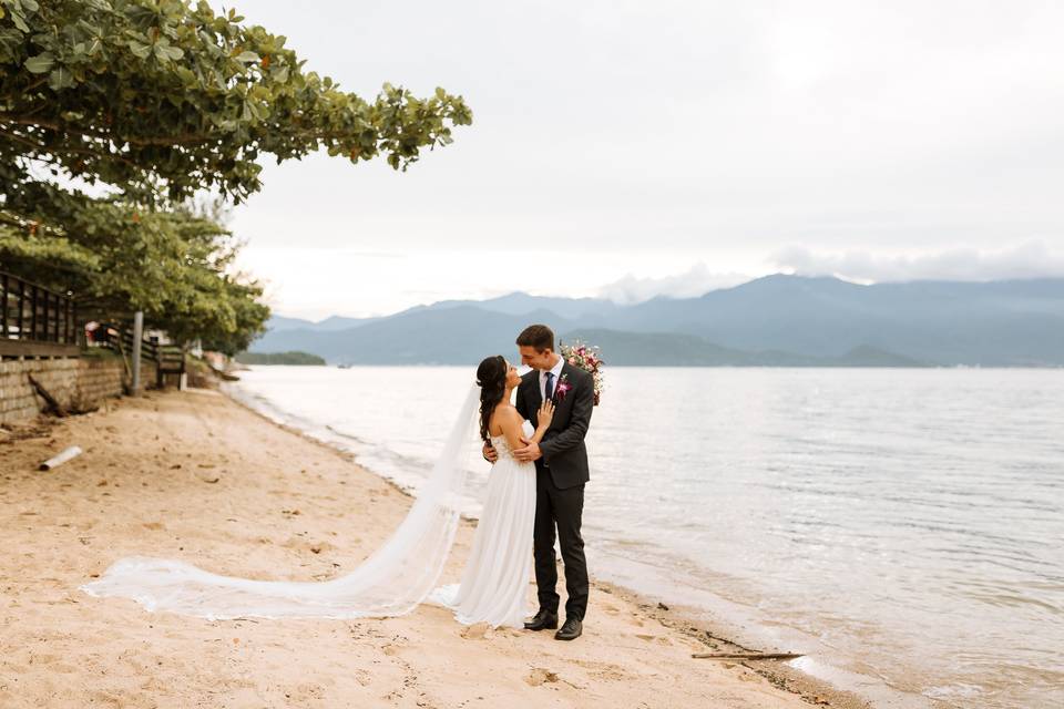 Ensaio pos casamento na praia