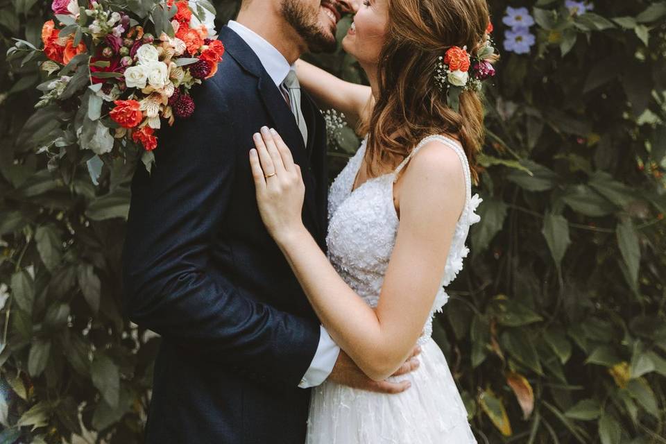 Pós cerimonia com o casal