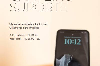 Chaveiro suporte celular
