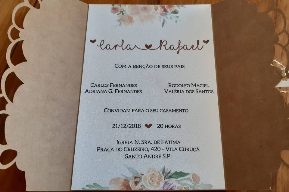 Convite Carla e Rafael