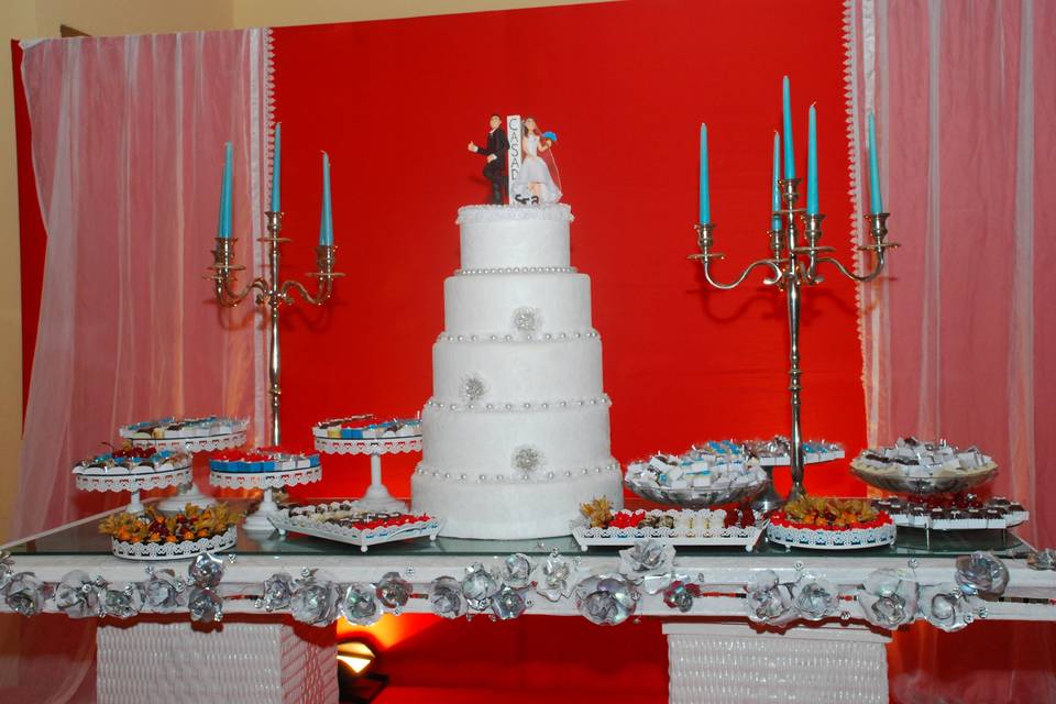 Mesas de bolos de casamentos
