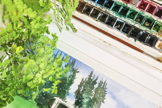 Aquarela de Paisagem Casamento