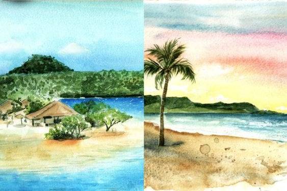 Aquarela de Paisagem Casamento