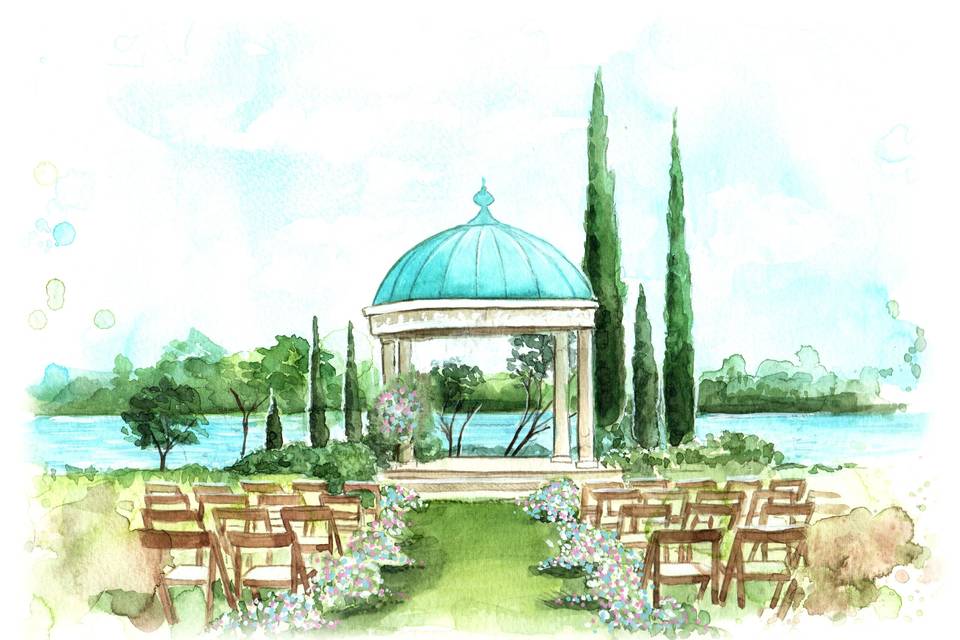 Aquarela de Paisagem Casamento