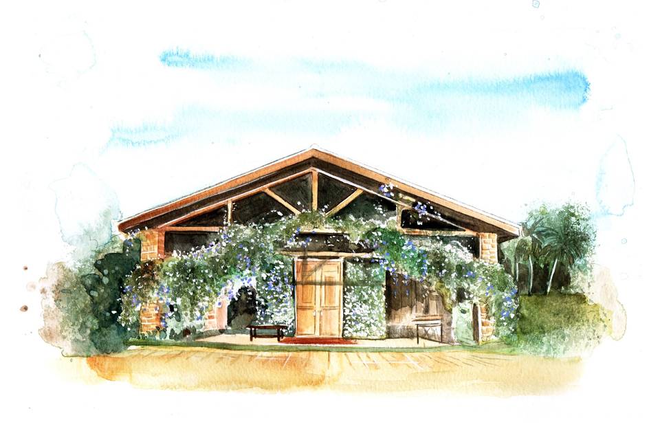 Aquarela de Paisagem Casamento