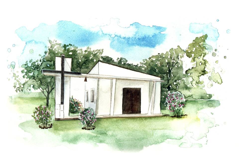 Aquarela de Paisagem Casamento