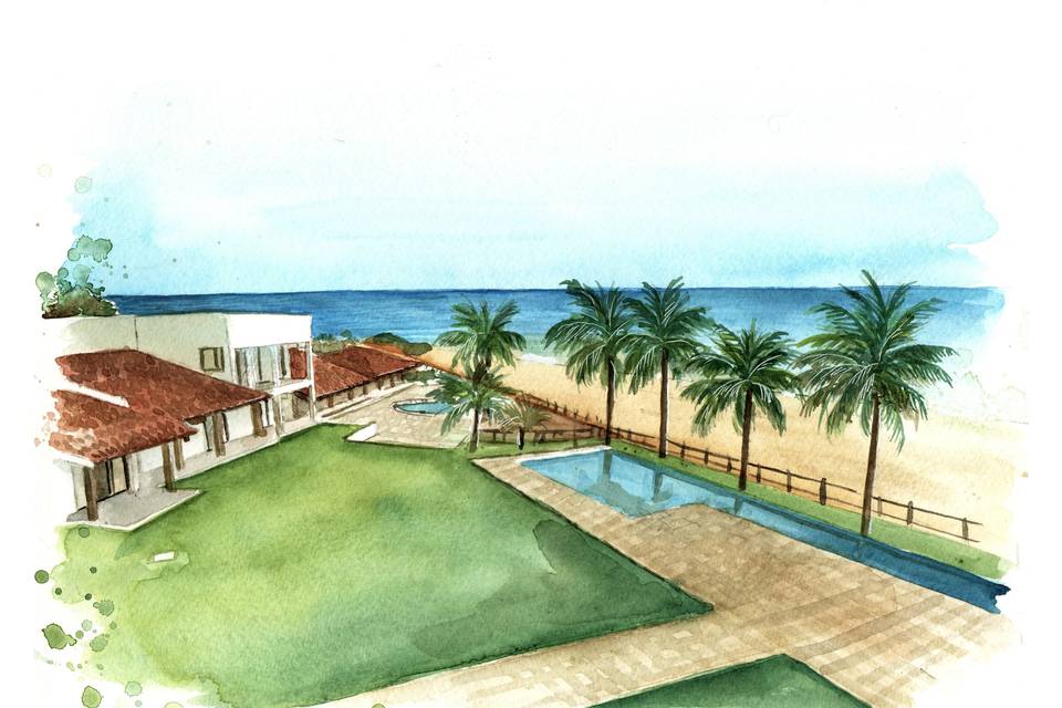 Aquarela de Paisagem Casamento