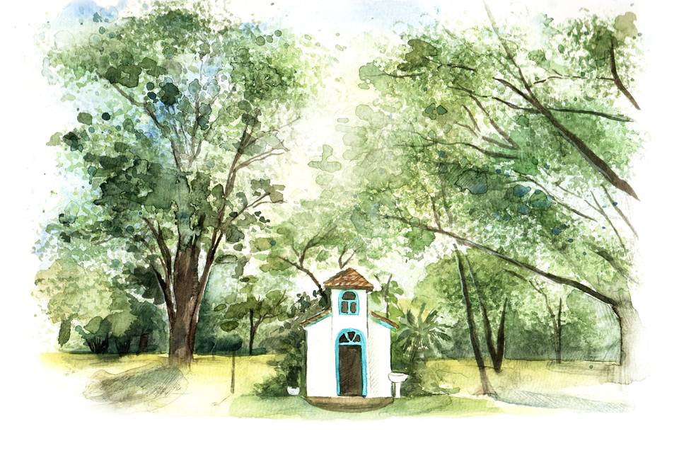 Aquarela de Paisagem Casamento