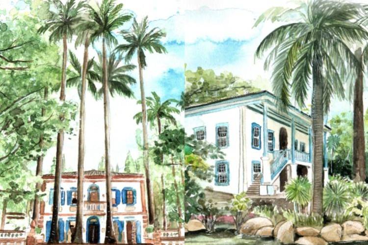 Aquarela de Paisagem Casamento