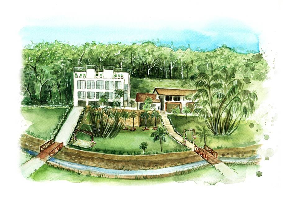 Aquarela de Paisagem Casamento