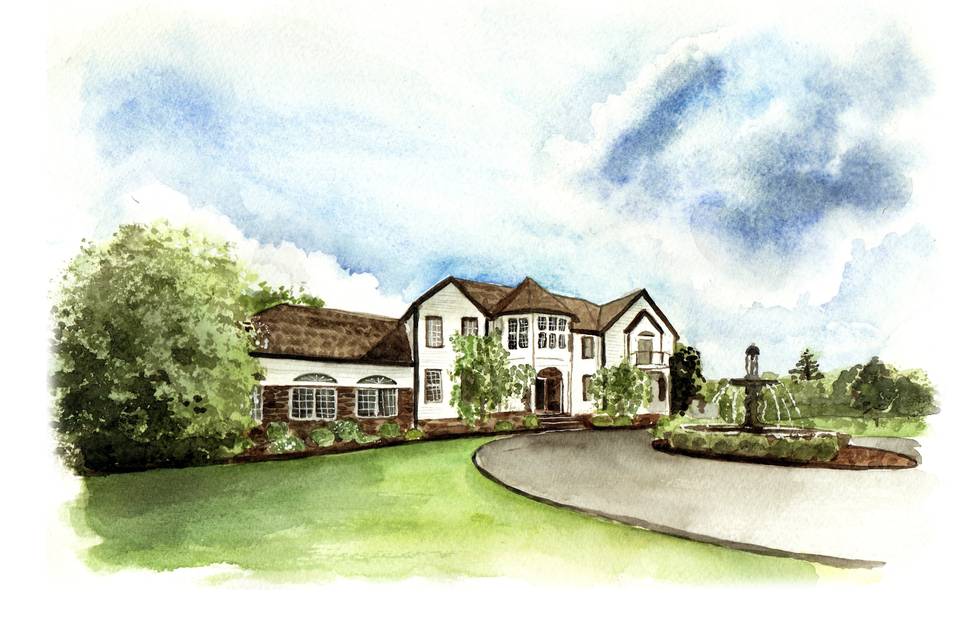 Aquarela de Paisagem Casamento