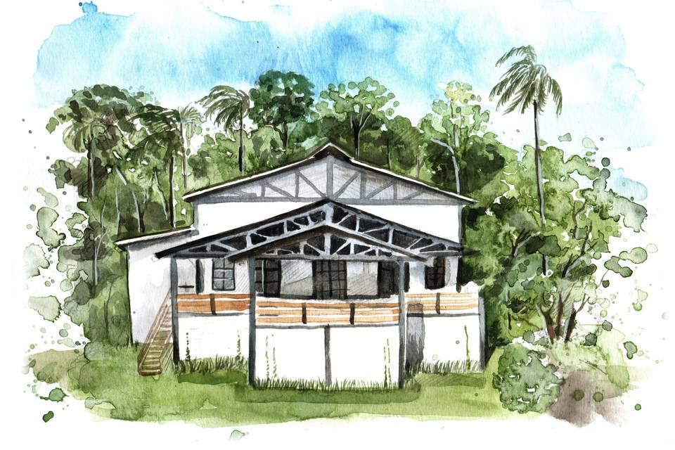 Aquarela de Paisagem Casamento