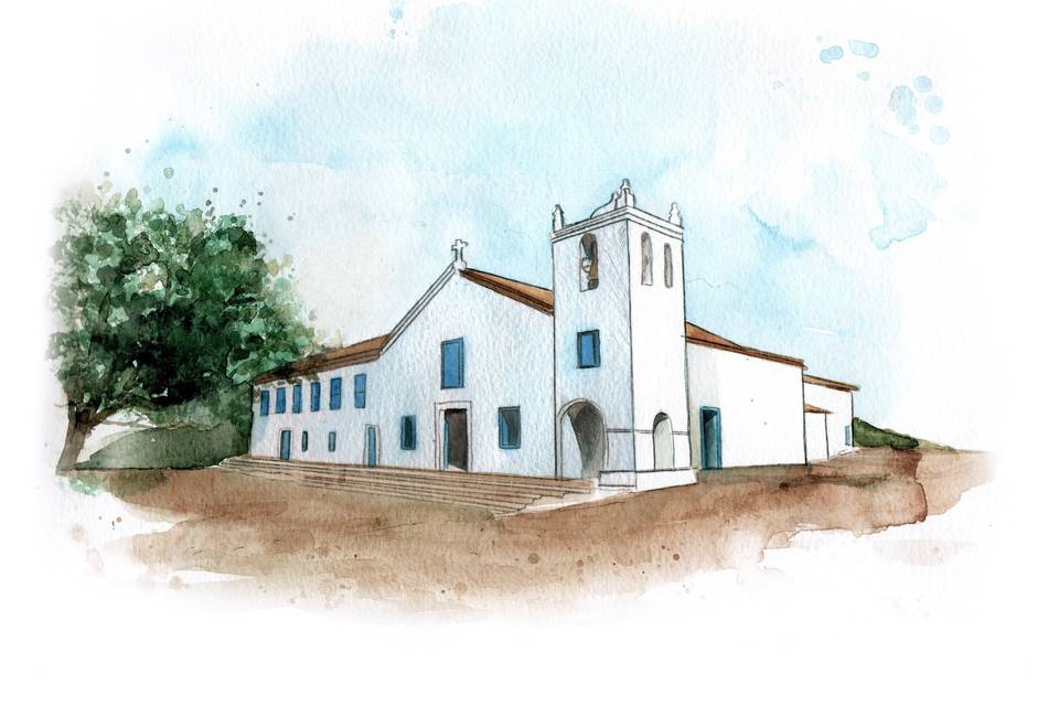 Aquarela de Paisagem Casamento