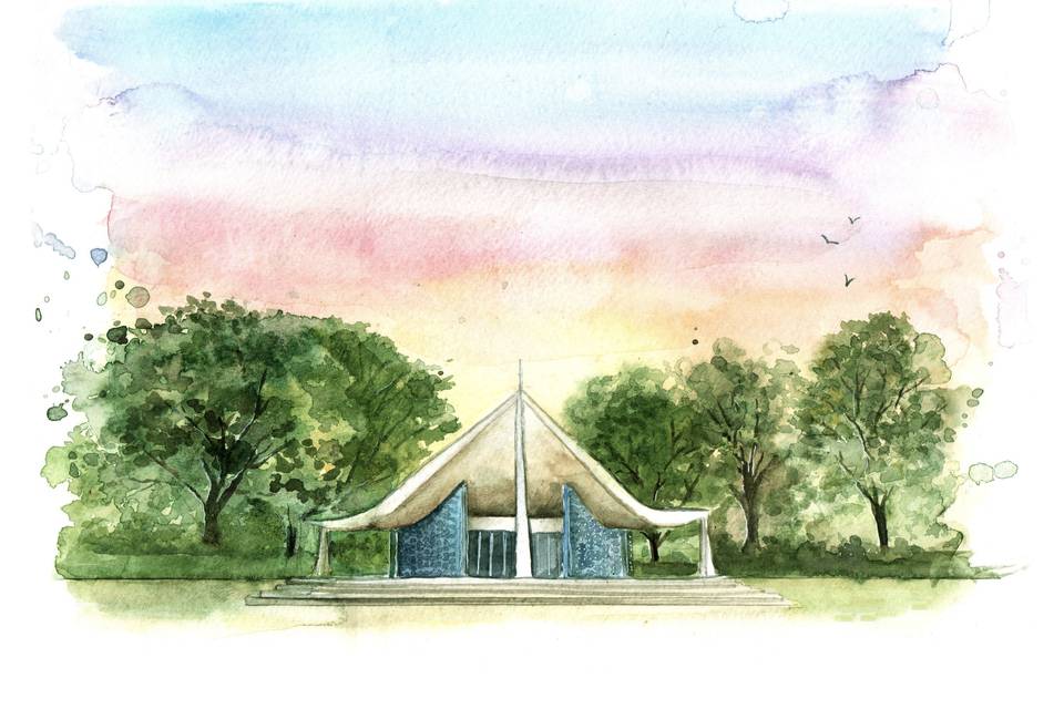 Aquarela de Paisagem Casamento