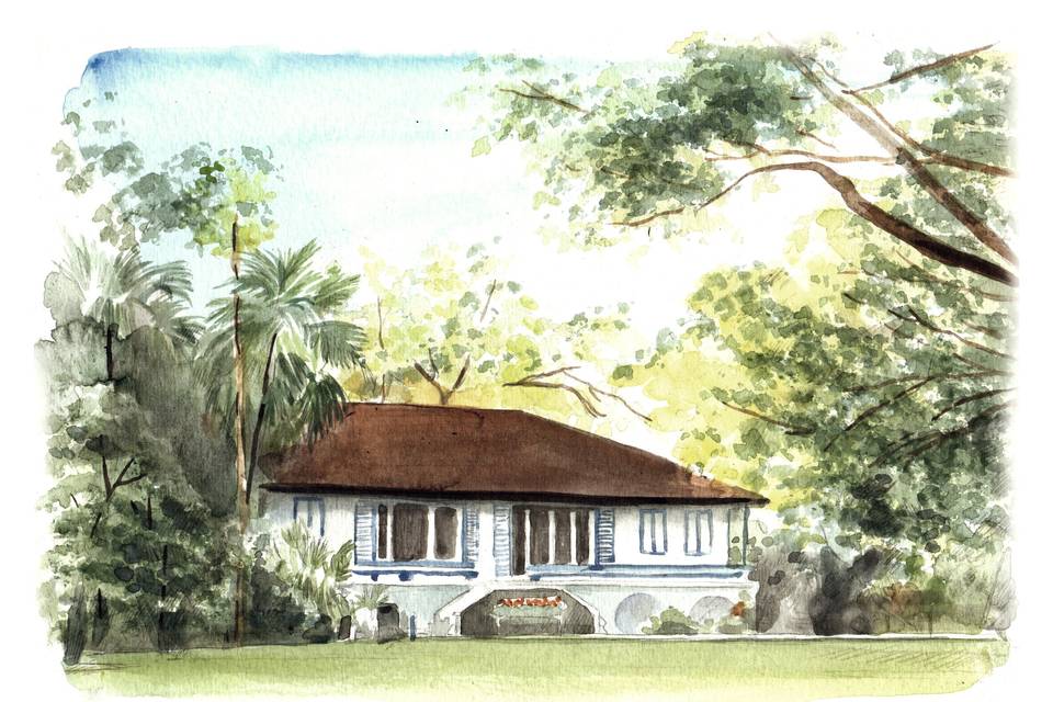 Aquarela de Paisagem Casamento