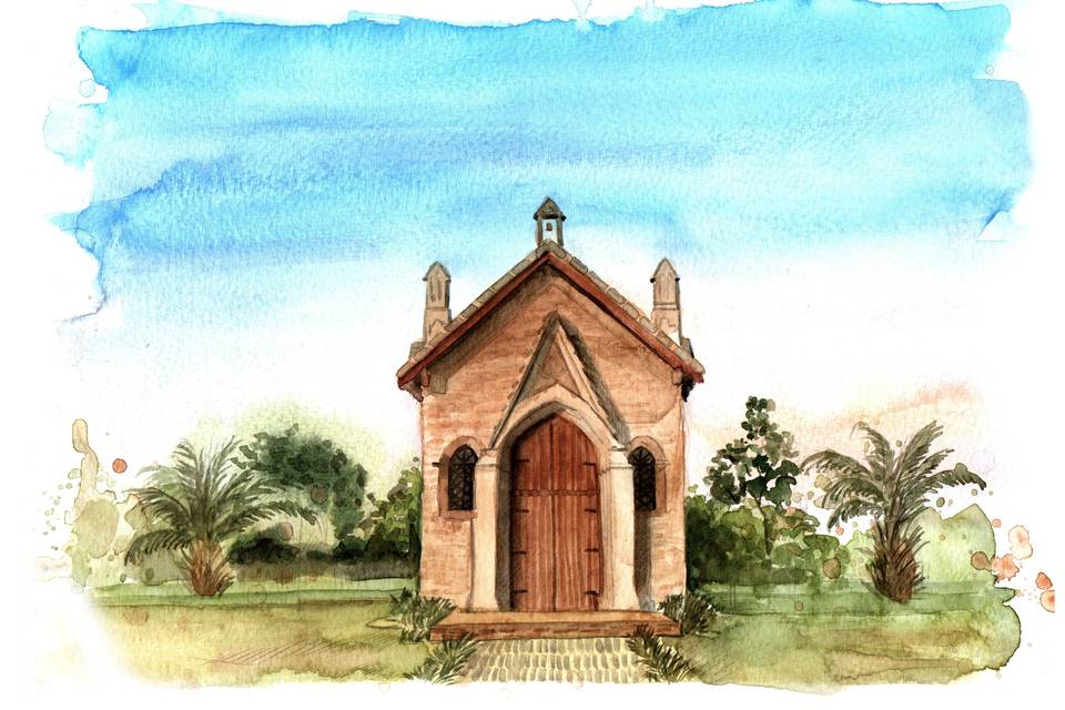 Aquarela de Paisagem Casamento