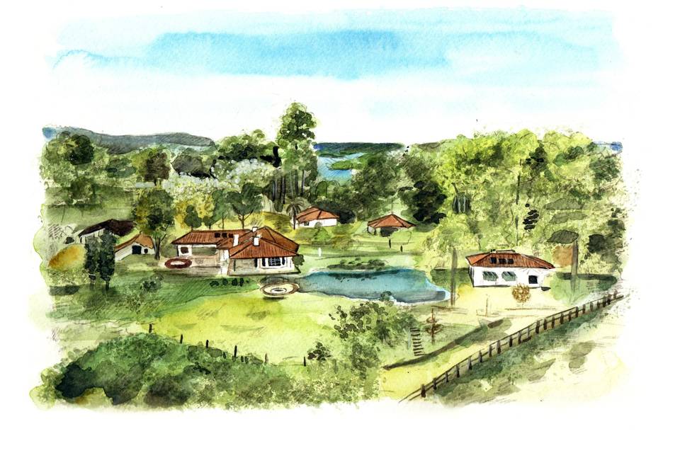 Aquarela de Paisagem Casamento