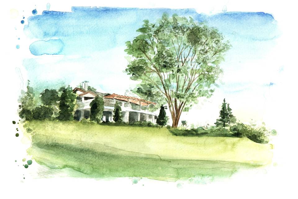 Aquarela de Paisagem Casamento