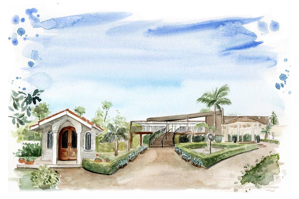 Aquarela de Paisagem Casamento