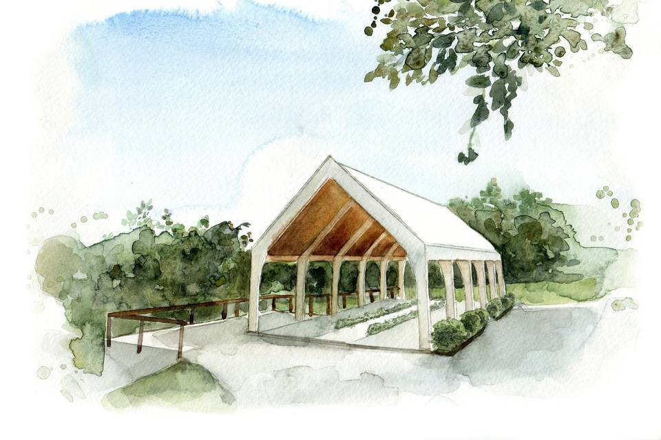 Aquarela de Paisagem Casamento