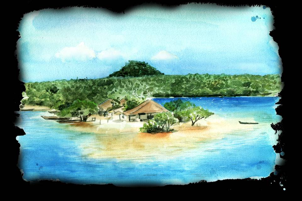 Aquarela de Paisagem Casamento